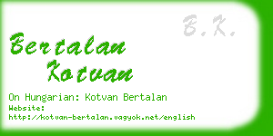 bertalan kotvan business card